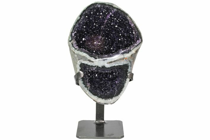 Amethyst Geode With Metal Stand - Uruguay #113190